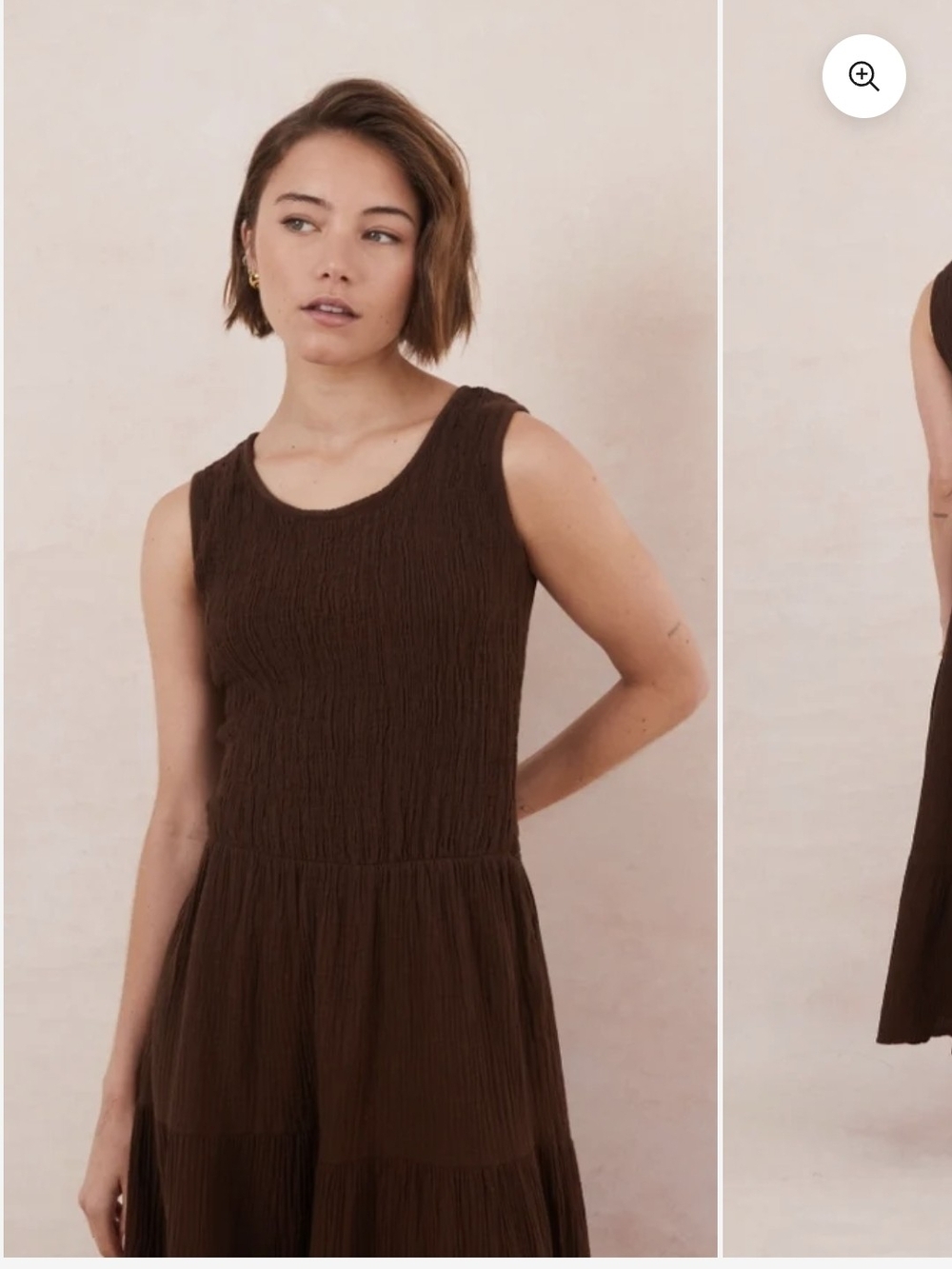 Charli-Mel Cotton Dress in Espresso- M/L - Picture 2 of 7